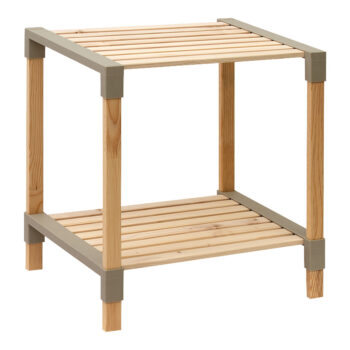 Странична масичка - Дървена етажерка в естествен - бежов цвят 41x33x45см.