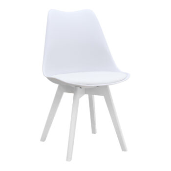 трапезен стол Viva PP - PU в бял цвят 48.5x54x80см.