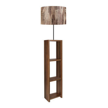 Подова лампа Launo Mdf/тъкан/Pvc в кафяв/орехов цвят 38x38x150см.