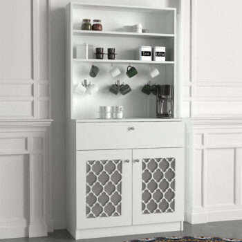 Аксел кухненски меламинови мебели в бял цвят 90x37x183,6см.